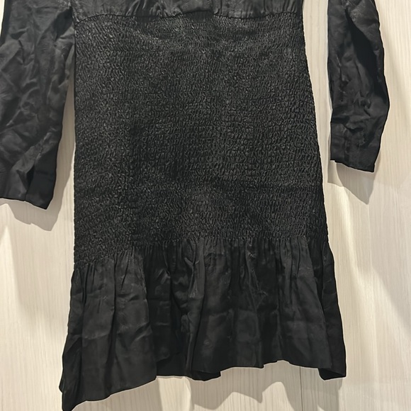 NWOT Sandro Paris mid length Jacquard Dress With Smocking size 4-6 EUR 38 - Picture 3 of 11